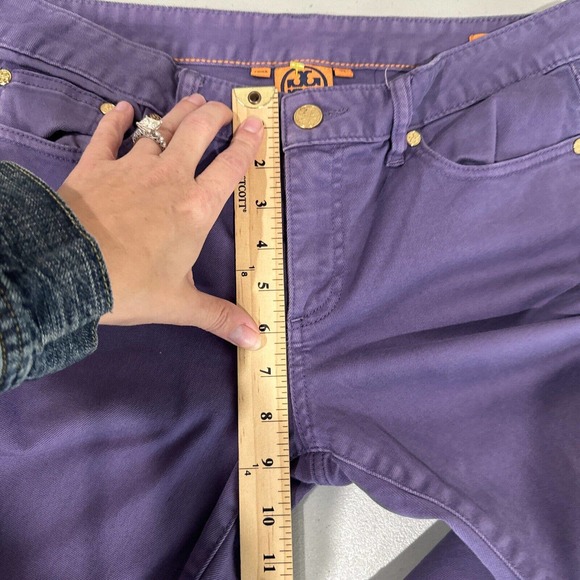 Tory‎ Burch Purple Jeans Women 29 Crop Alexa Cropped Preppy - Picture 10 of 15